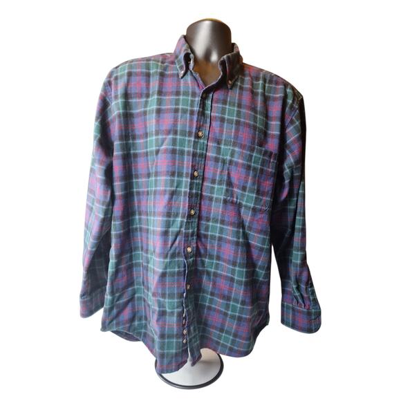 Pendleton Fireside Flannel Shirt Mens Large Wool Tartan Plaid Vintage Lumberjack - Picture 5 of 14